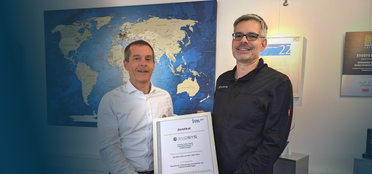 EVOSYS erhält Umweltzertifizierung ISO 14001:2015